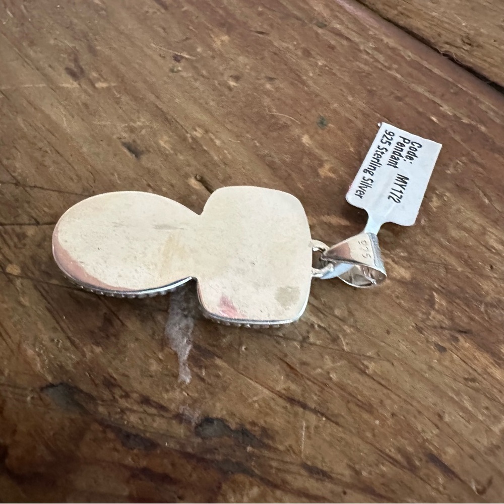 Brand New Sterling Silver 925 Red Rose Dahlia Double Stone Pendant Necklace - Picture 7 of 9